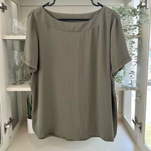 Ann Taylor - Olive Green Boat Neck Blouse (XL)